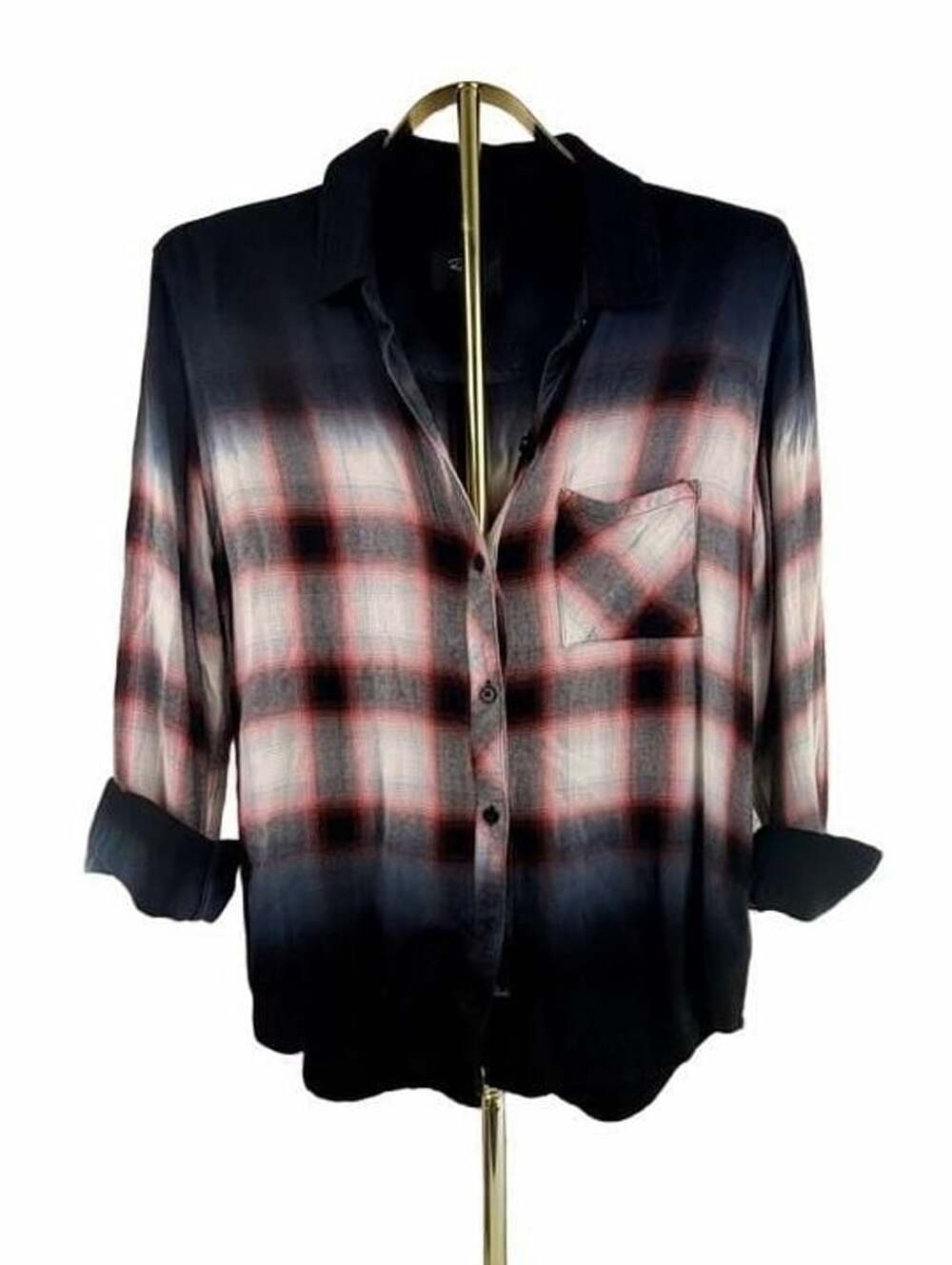 Rails Hunter Ombré Plaid Button Down Shirt Size S
